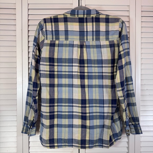 Toad & Co Indigo Ridge Long Sleeve Plaid Shirt Organic Cotton Size Hiking Medium - Picture 6 of 8